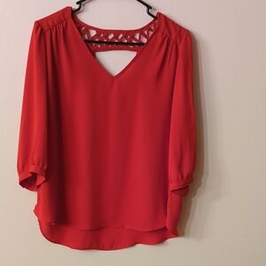 By & By Elegant Red Women's Top Lightweight 100% Polyester XL
